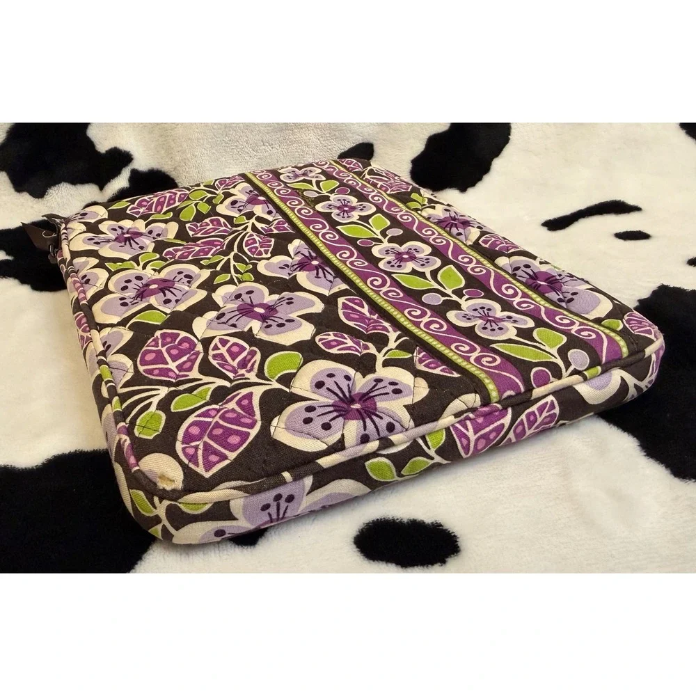 Vera Bradley Plum Crazy Quilted Laptop Tablet Sleeve Purple Floral Case 11x9
